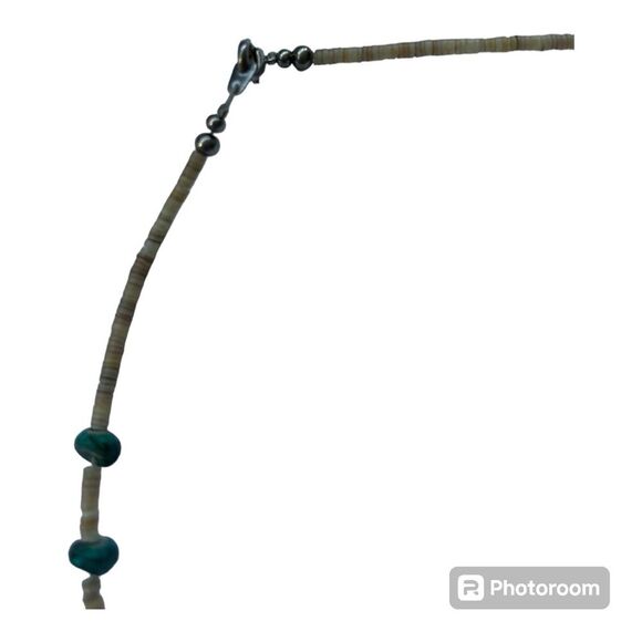 Handmade Turquoise & Quartz Stone Necklace - Boho Chic, Durable Steel String - Picture 4 of 5